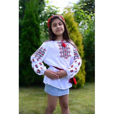 Embroidered blouse for girl "Mountain Roses"
